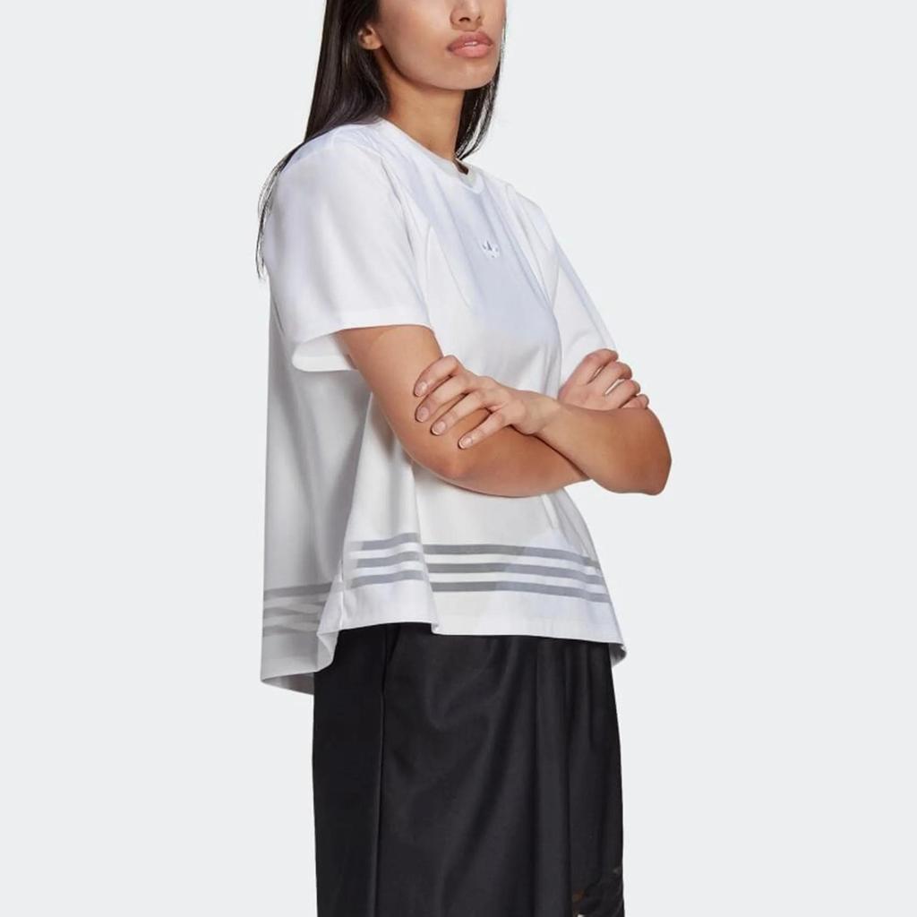 Adidas Originals T Shirts Women's White Crew Neck Moderate (Unisex) T-Shirts GN3189