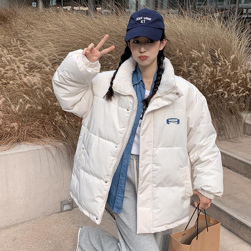 Winter new down cotton-padded clothes women's loose and thickened short students wear cotton-padded jackets on both sides