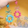 Plastic Fashion Beaded Bow Keychain Exquisite Candy Color Pearl Keyring Creative Shiny Bows Beaded Pendant Girls