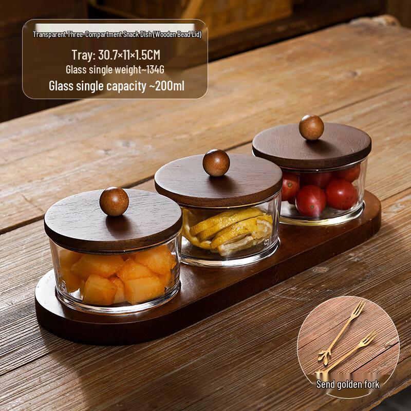 Chinese Style Wooden Fruit & Snack Platter Set 1 Set