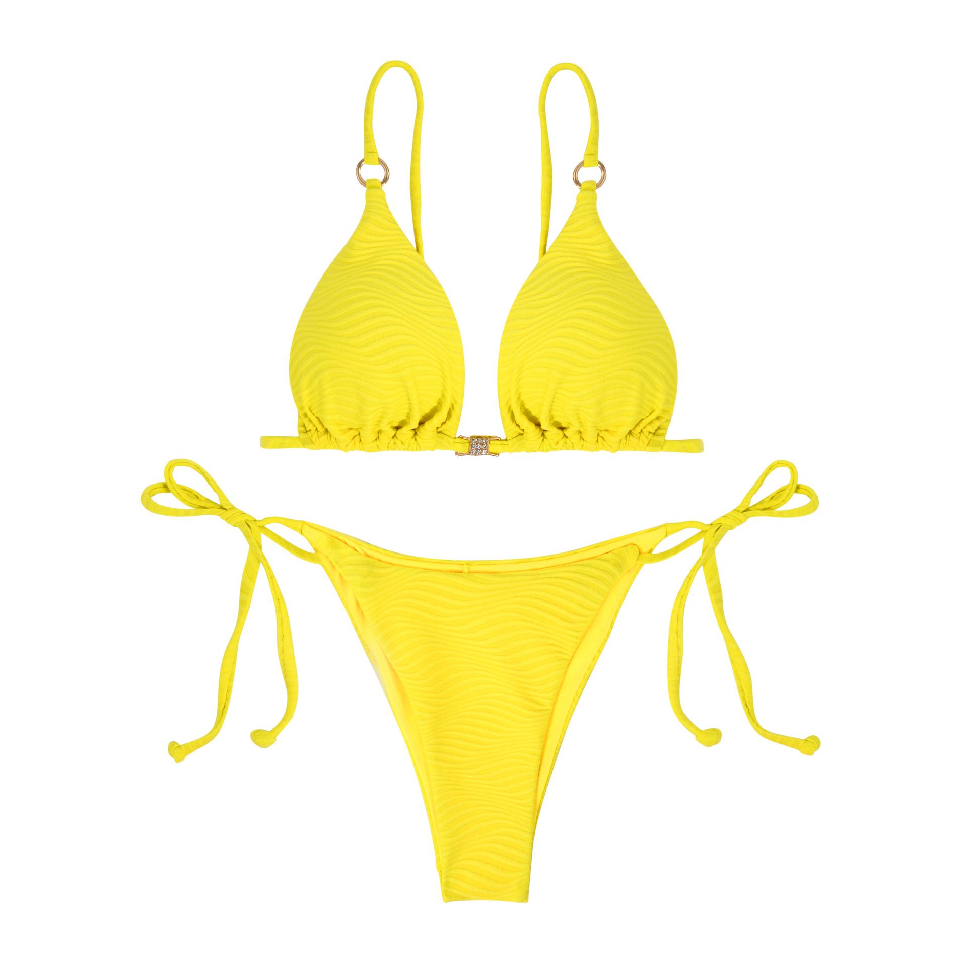

Новый однотонный купальник бикини со шнуровкой на трех точках для женщин с высоким чувством юмора XL жёлтый