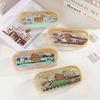 Cartoon Capybara Pencil Case Transparent Waterproof Zipper Pen Pouch Large Capacity Stationary Organizer Bag School Supplies