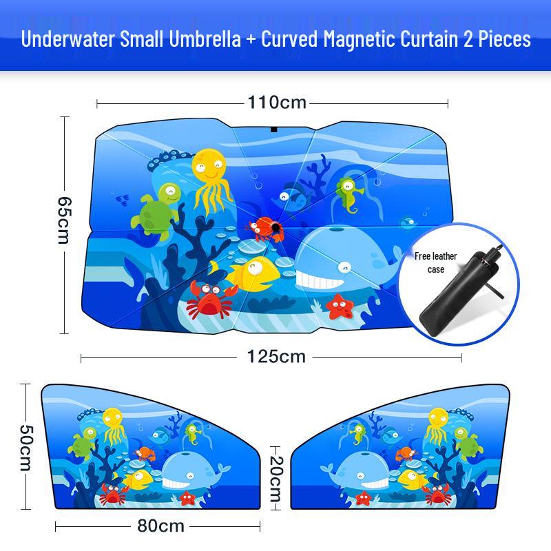Cartoon Car Sunshade Umbrella for Front Windshield - Heat Insulation Protection