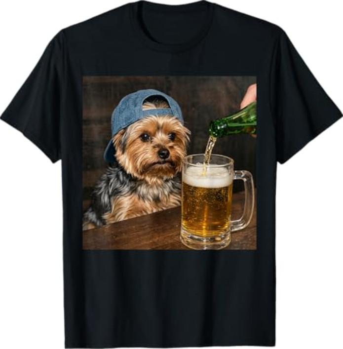 

Yorkie Drinking Beer Funny Dog Meme T-Shirt 5XL різнокольоровий
