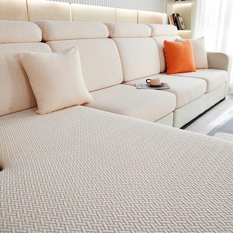 Funda de Cojín de Asiento de Sofá Funda de Silla Extraíble Jacquard Funda Elástica Lavable Protector de Muebles 1/2/3/4 Plazas