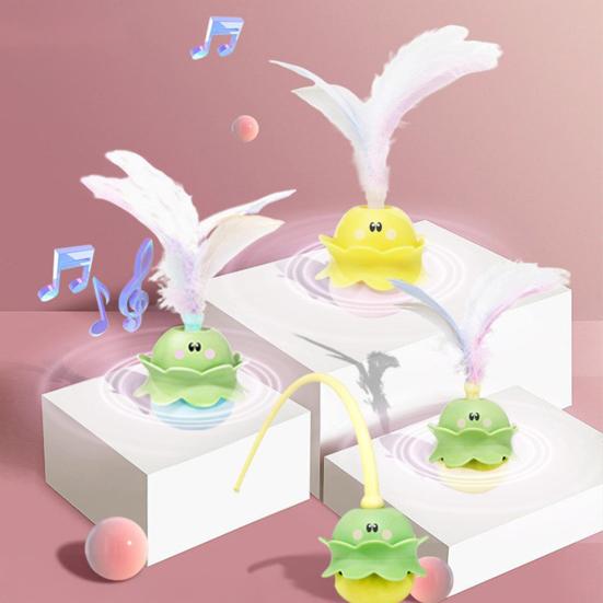 Interaktives Katzenspielzeug Automatisch rotierendes elektrisches Kätzchenspielzeug Wiederaufladbar Indoor Outdoor Spielzeug zur Linderung von Angstzuständen