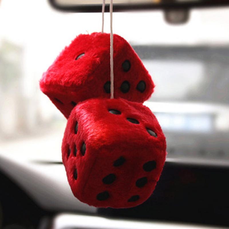 Car Pendant Car Rearview Mirror Ornaments Creative Dice Shape Home Decoration Car Interior Accessories Decoration