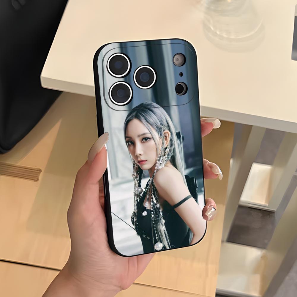 Singer Taeyeon Girl Phone Case For IPhone 17 Air 16 E Pro Max 15 14 13 Mini 12 Pro 11 Max Plus Black Soft Shell