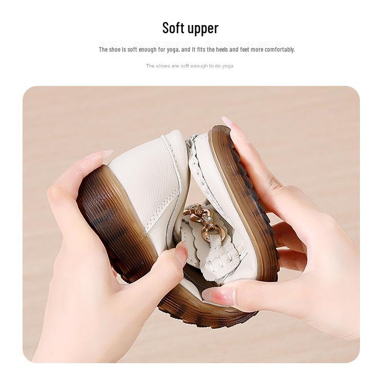 Genuine Leather Women's Non-Slip Loafers - Soft Sole, Comfortable Flats for Middle-Aged and Elderly