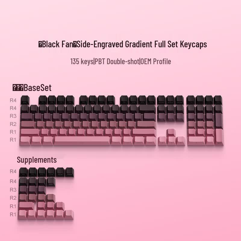 AKKO Gradient PBT Side-Engraved 135-Key Keycap Set