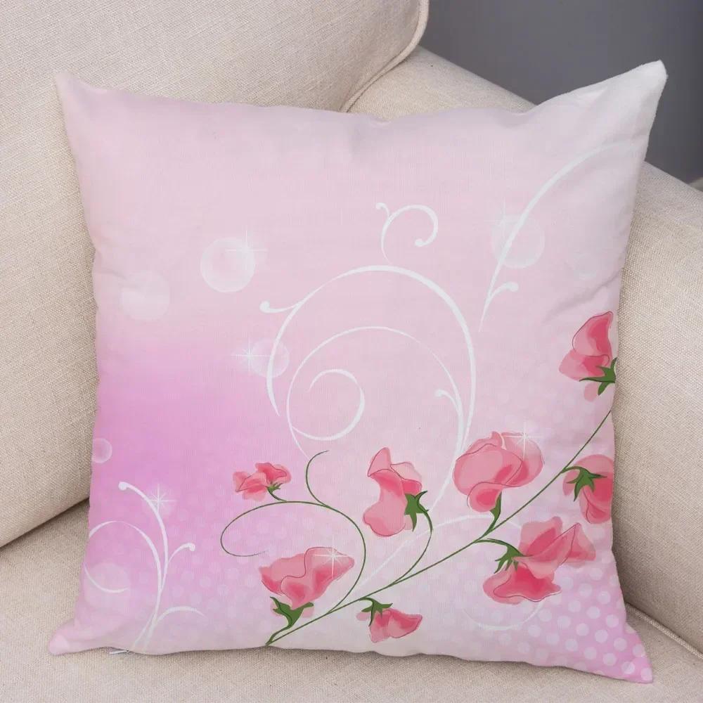 Customizable Bedroom Living Room Sofa Family Geometric Pillowcase Colorful Flower Printing Group Decoration Pillowcase
