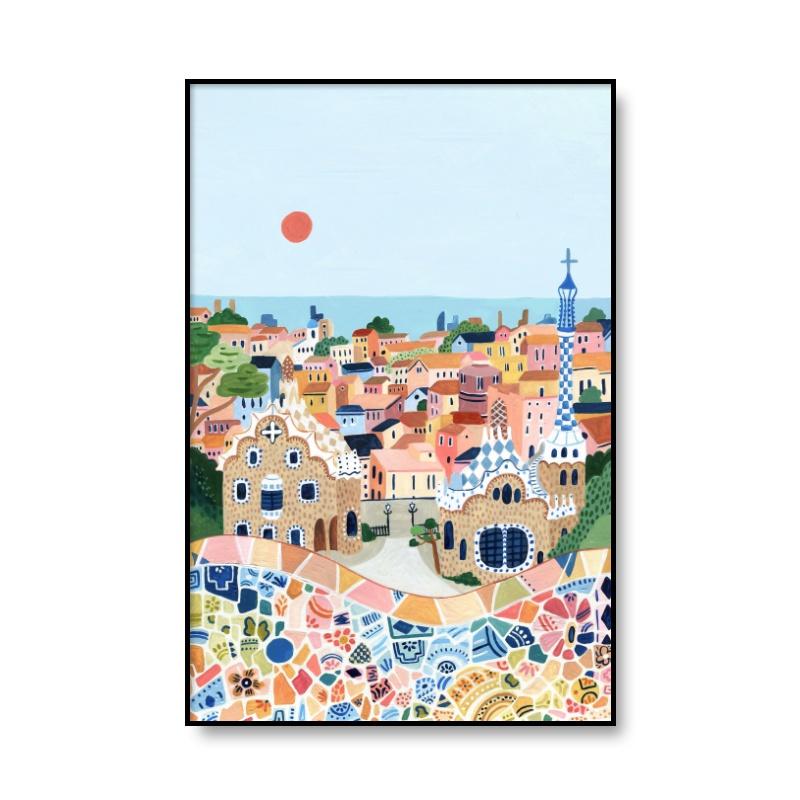 Famous City Tourism Poster Türkiye Italy Portugal Landscape Wall Art Oil Painting Nordic Living Room Home Decoration Picture