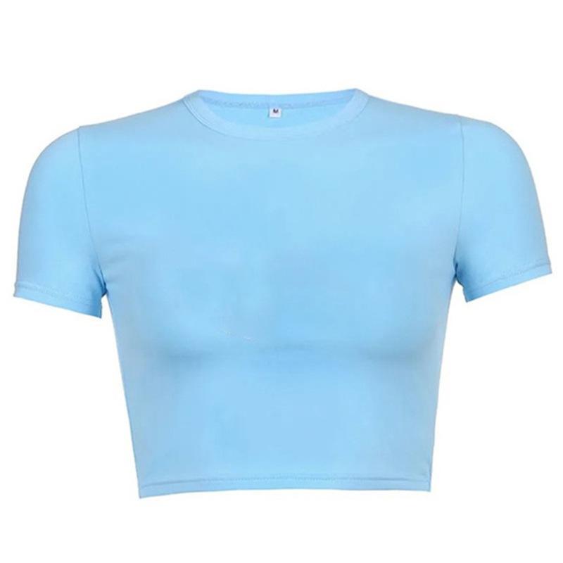 Y2K Women's Summer Solid Color Short T-shirt