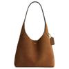 Brooklyn 28 Solid Color Minimalist Magnetic Closure Suede Leather Mixed Grain Leather Tote Bag Women Tote Bag Cedar CW637-B4CED
