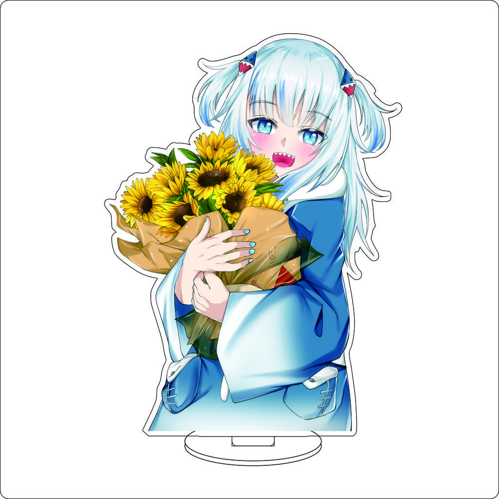 16CM Anime Cosplay Acrylic Stand Ornaments Gawr Gura Figure Stand Halloween Christmas Fans Gifts