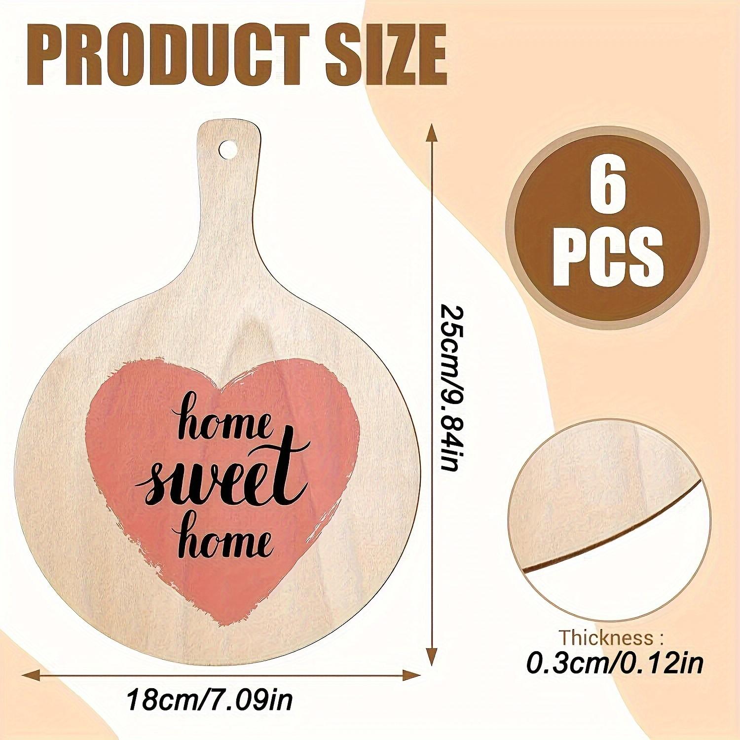 

6 штук в упаковке: необработанные круглые деревянные доски-лопатки с ручкой для поделок, мини-доски для сыра, деревенские блюда для колбасных изделий, рождественский декор кухни своими руками 6pcs