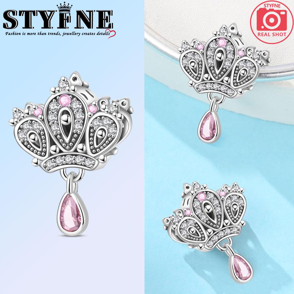 

Princess Style Copper Metal Pink Queen Crown Suitable Authentic Original Bracelet High Quality Fine Jewelry Necklace Beautiful Do It Yourself High