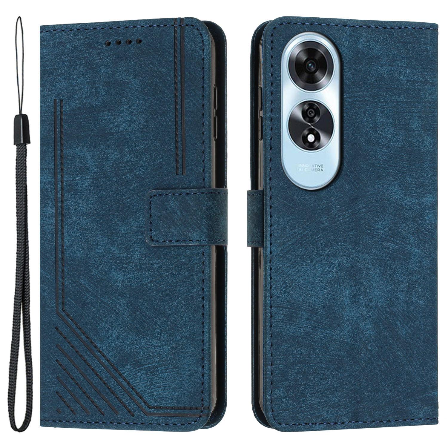 

For Oppo A60 4G Wholesale Phone Case PU Leather Wallet Skin-Touch Cell Phone Cover Sapphire