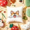 Cute Dog Waving Paw Cushion Cover Plush Fabric Soft Double-Sided Printed Sofa Warm Winter Home Child Gift Pillow Case