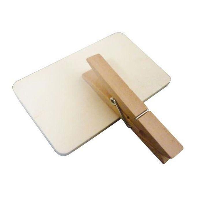 12 pinces à linge bois avec ardoises 9 cm