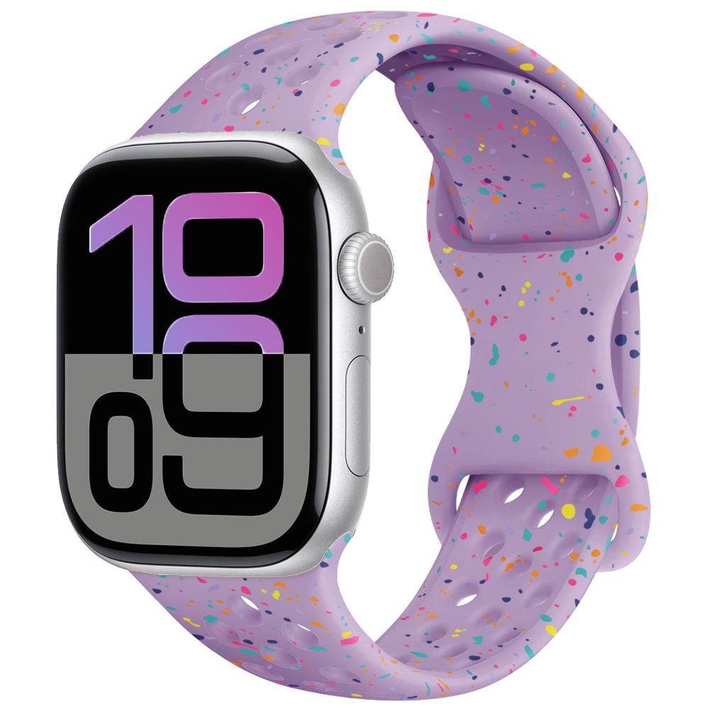 Silicone Strap For Apple Watch 11 10 9 8 7 46mm 45mm 42mm 41mm Ultra 3/2 49mm Breathable Bracelet Wristband iWatch 6 5 4 SE 44mm