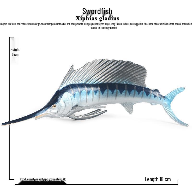 Children's Static Swordfish and Sailfish Cognitive Toy Model