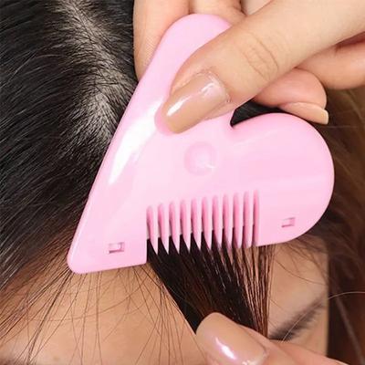 1 Stück Niedlicher herzförmiger doppelseitiger Pony-Trimmer Sicherer Friseur-Haarschnittkamm Doppelseitiger Haarschneider