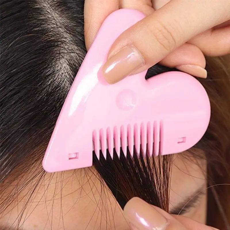 1PCS Cute Heart-shaped Double-sided Bangs Trimmer Safe Hairdressing Haircut Comb Double-sided Hair Cutting Hair Trimmer