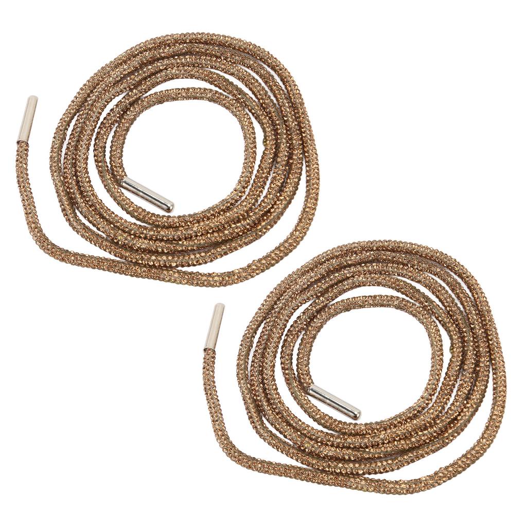2PCS Crystal Bling Shoe Laces Fashionable Shiny DIY Replacement Round Glitter Shoe Laces for