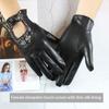 Summer Driving Leather Driver Gloves Women's Fashion New Thin Unlined Black Sheepskin All Finger Motorcycle Riding Gloves