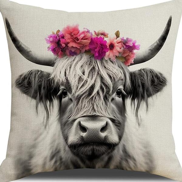 New Creative Cartoon Farmhouse Cow Animal Pillow Case Home Decoration Living Room Car Cushion