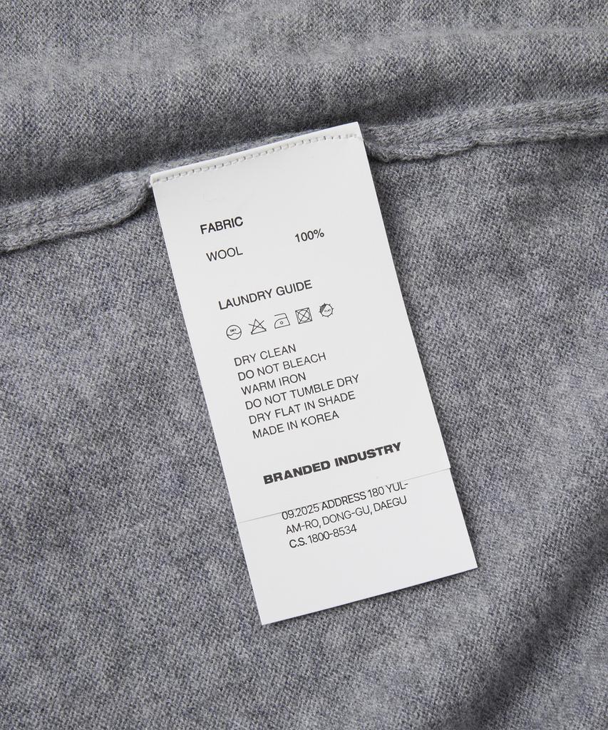 Branded [Superior] Essential Superfine V-Neck Cardigan [Melange Gray]