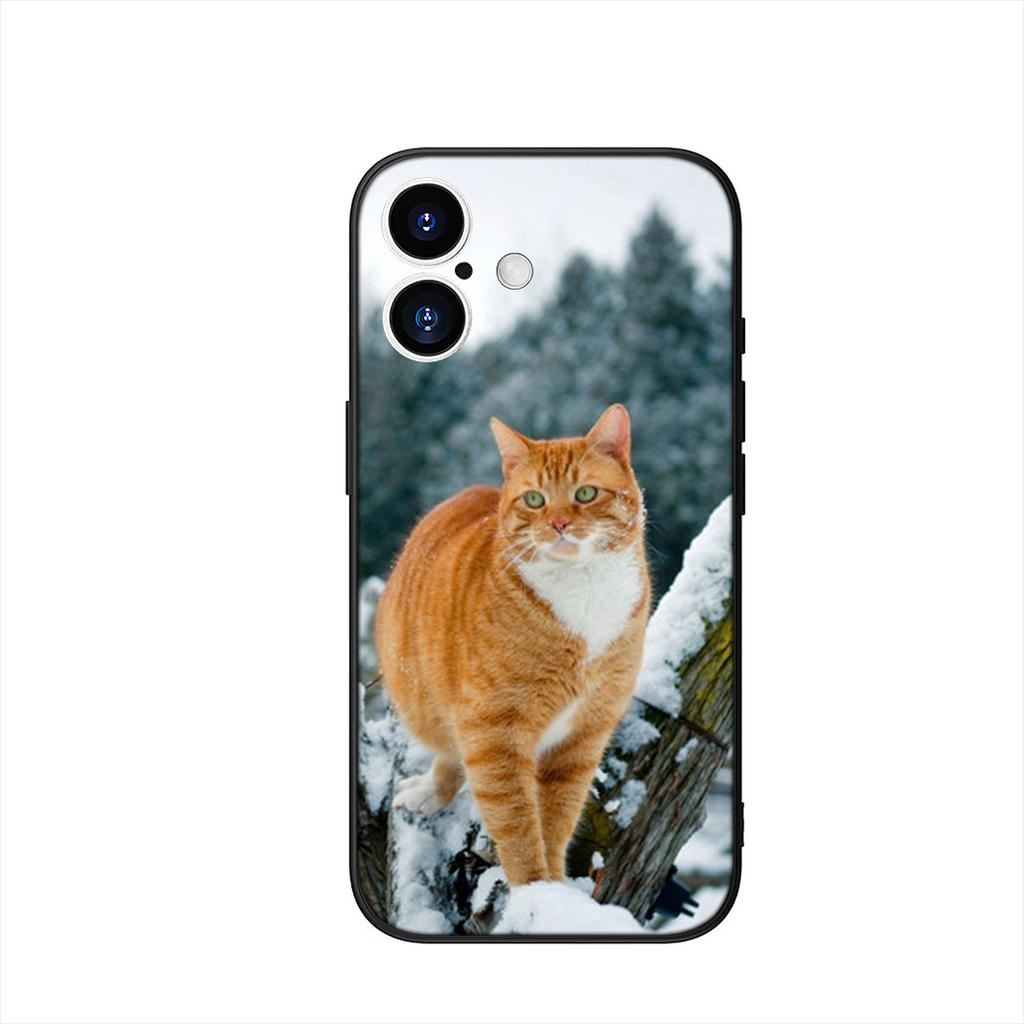 Blue Cat Green Eyes Meow Phone Cover Case for Apple iPhone 16 15 14 Plus 13 12 Mini 17 Pro Max + 16E Air 16+ ProMax Casing