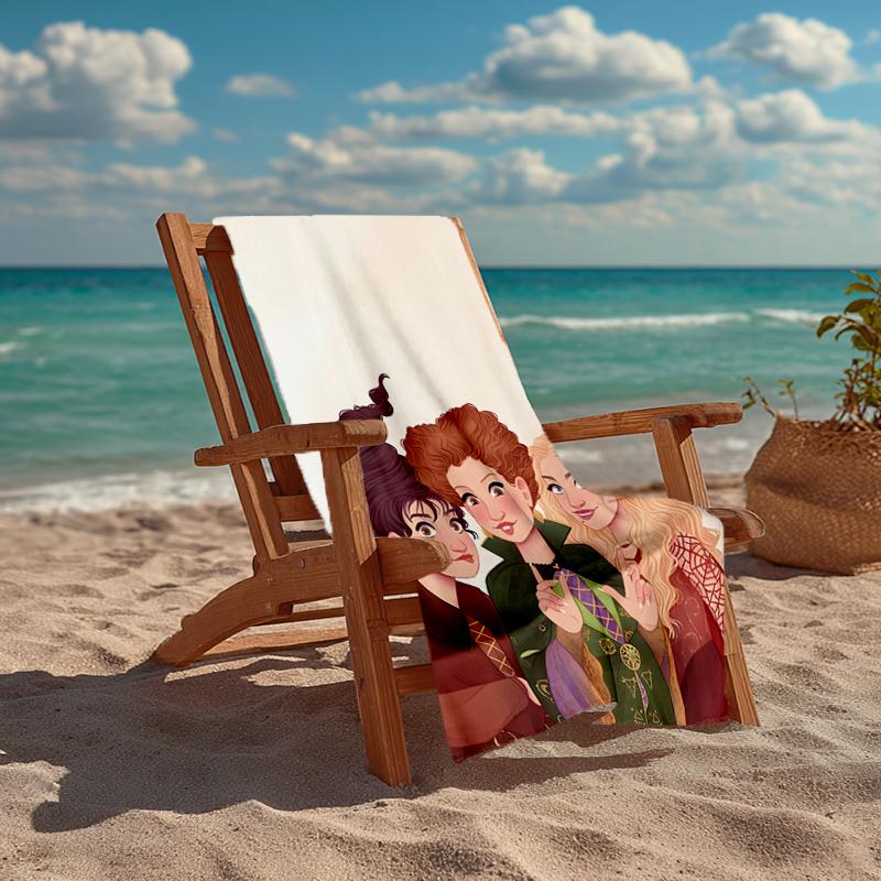 Hocus Pocus Fashion Beach Towel: Ideal for Summer Adventures Soft, Absorbent and Quick Drying Suitable for Swimming and Bathing