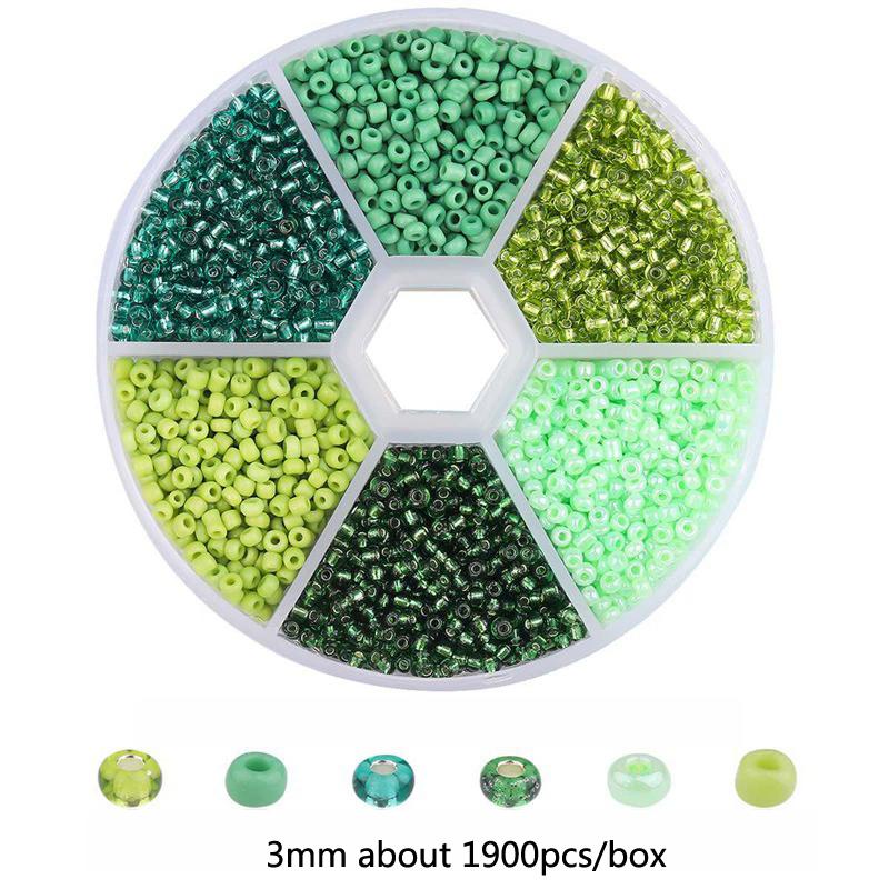 2 3mm Szklane Koraliki Millet Zestaw Kombinowany Ręcznie Robione DIY Domowe Koraliki Nawlekane na Rękę Naszyjnik z Wisiorkiem Zestaw Naszyjników Pudełko Koraliki do Wyrobu Biżuterii