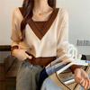 Elegant Knitted V Neck Pullover Sweater Women's Autumn and Winter Fashion Loose Outer Bottoming Shirt 2025 New Casual Simple Short Tops Clothing