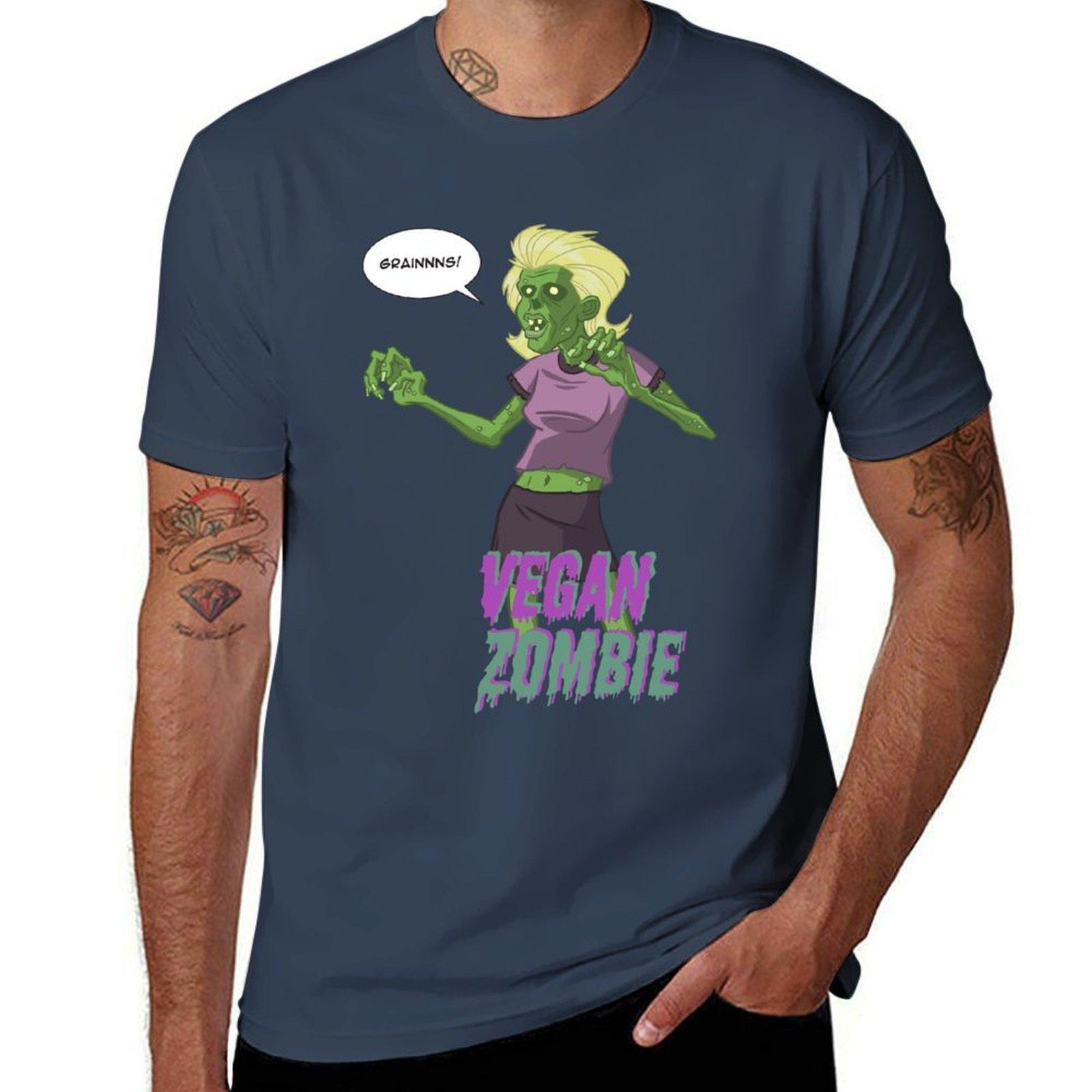Lady Vegan Zombie Tshirt Minimalist Casual Short Sleeve Top S