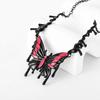 Necklace Personality Sexy Electrophoresis Black Drop Oil Powder Butterfly Pendant Collarbone Chain Necklace Female