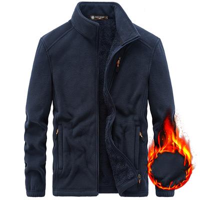 Herbst und Winter Herren Stehkragen Outdoor Pullover Jacke Fleece Liner Fleece Top Verdickt