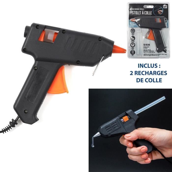 Pistolet à Colle Chaude - Noname - 40W - 2 Recharges - Séchage Rapide - 15.5x15.5x2 cm