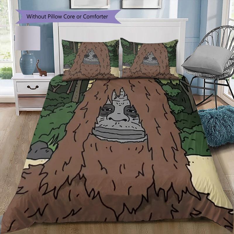The Big Lez Show Sassy Night Forest 3 Pieces Bedding Set, Cartoon Bigfoot Duvet Cover & Pillowcases