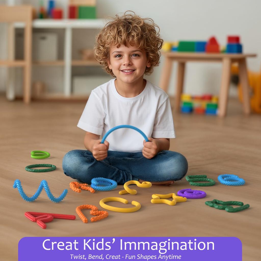 Toys Sensory Stick Pack Of 8 - Textured Silicone Sensory Stick Toy For Children And Adults, Stress Relief Toy Gifts For Anxiety And ADHD