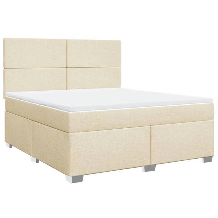 Maison Exclusive - Sommier à lattes de lit avec matelas Crème 180x200 cm Tissu