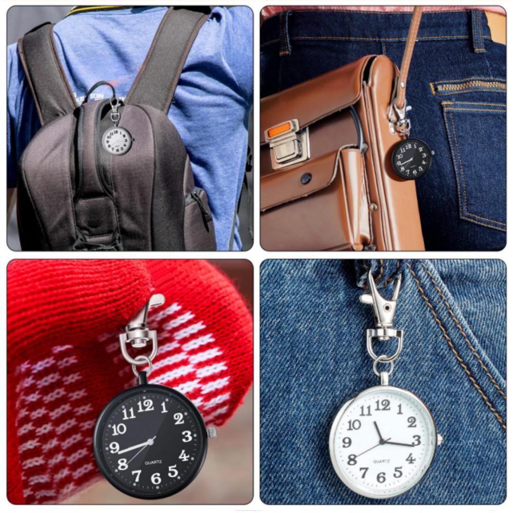 Mini Watch Keyring, 1 Set(White+Black), Nurse, Exam Taker, Camper