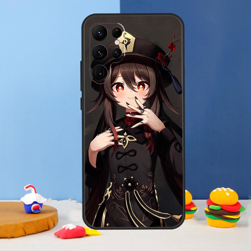Genshin Impact Hu Tao Phone Case For Samsung Galaxy S24 S25 Ultra S9 S10 S20 S22 S21 S23 Plus S24 FE Cover Coque
