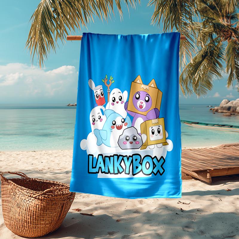 Ultra-Soft Beach Towel with LankyBox Theme,Ideal for Pool - Camping, Diving - Perfect Travel Essential, Vibrant Beach Towel.