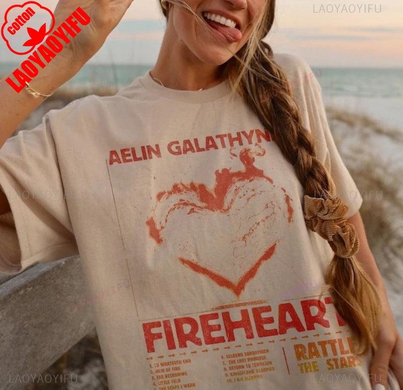 Футболка Fireheart Винтажная футболка с Аэлин Галатиниус Футболка «До самого конца» Лицензированная футболка SJM «Стеклянный трон» Хлопковая футболка Летняя S