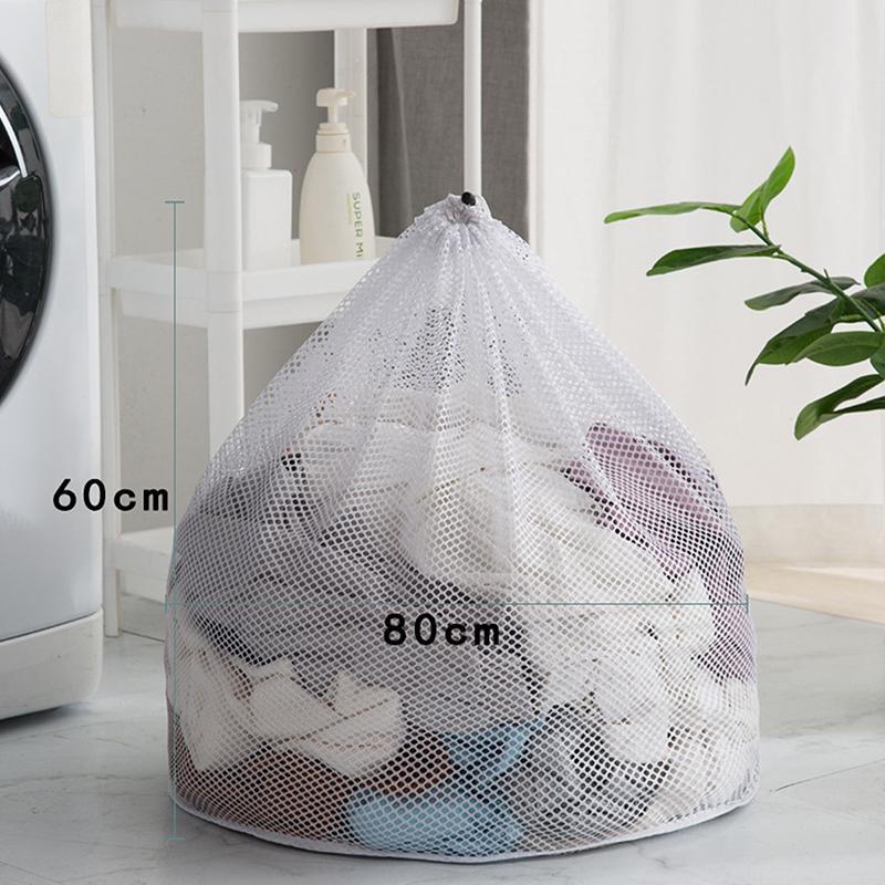 Großer Wäschekorb aus Netzgewebe mit Kordelzug für Unterwäsche, Wäschesäcke, Organizer-Netz, Waschmaschinenbeutel, Schmutzwäschesack mit großer Kapazität