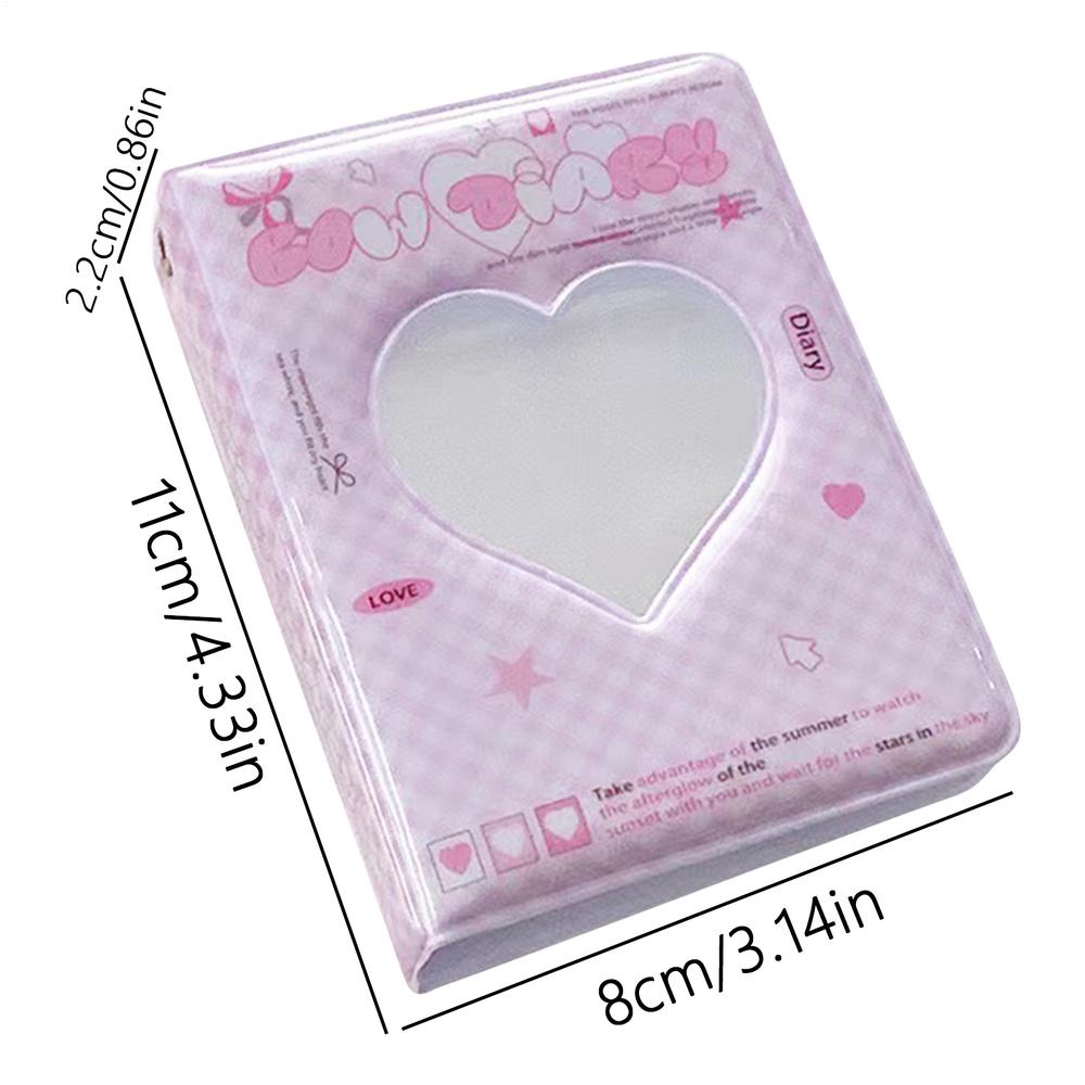 40 Pockets Photocard Album Book Love Heart Hollow Photo Card Holder Water Resistant Trendy Photo Binder For Business Cards