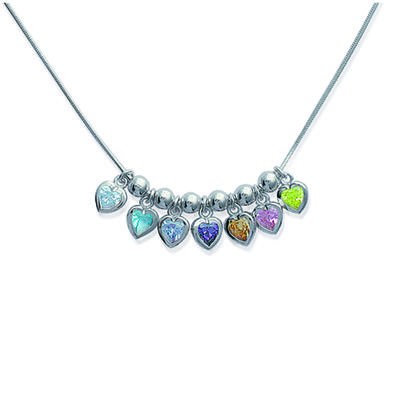 [D4589] - Silberkette 'Fairy Love' mehrfarbig silberfarben (rhodiniert) - 40x10 mm